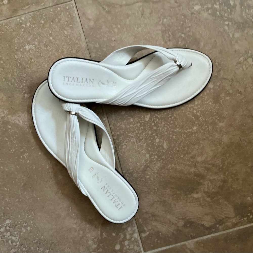 Italian Shoemakers Classic White Sandals